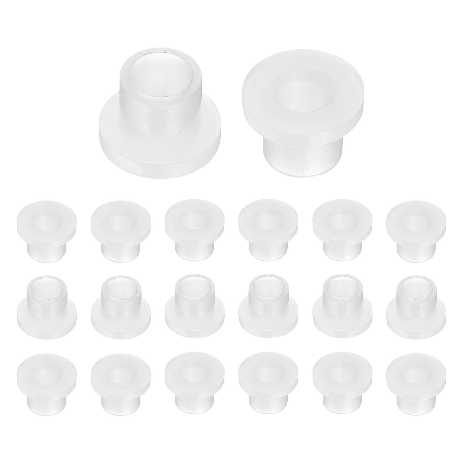 20pcs Flanged Sleeve Bearings ID 6mm x OD 8mm x Length 8.1mm White