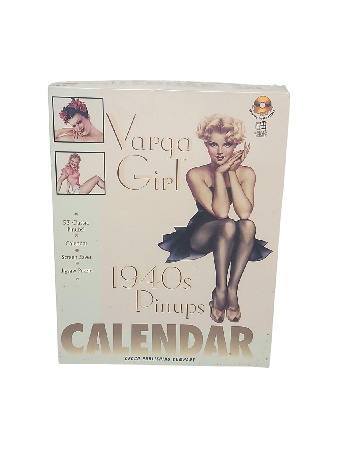 Varga Girl 1940s Pinups Calendar Screen Saver Puzzle Windows CD Rom New Sealed