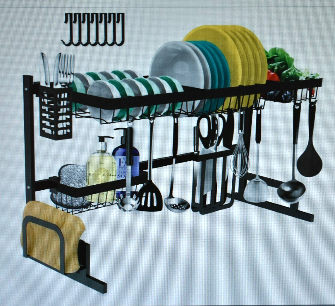 Tsmine Dish Drying Rack Deluxe Upgraded Countertop Organizer 12.6"x33.5"x20.5"