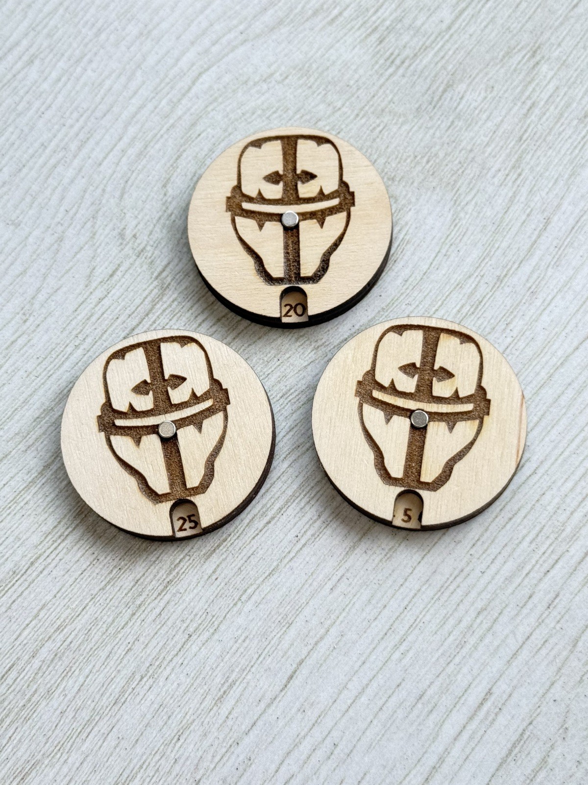 Warhammer 40k Imperial knights 0-25 engraved wound counter wooden tracker set