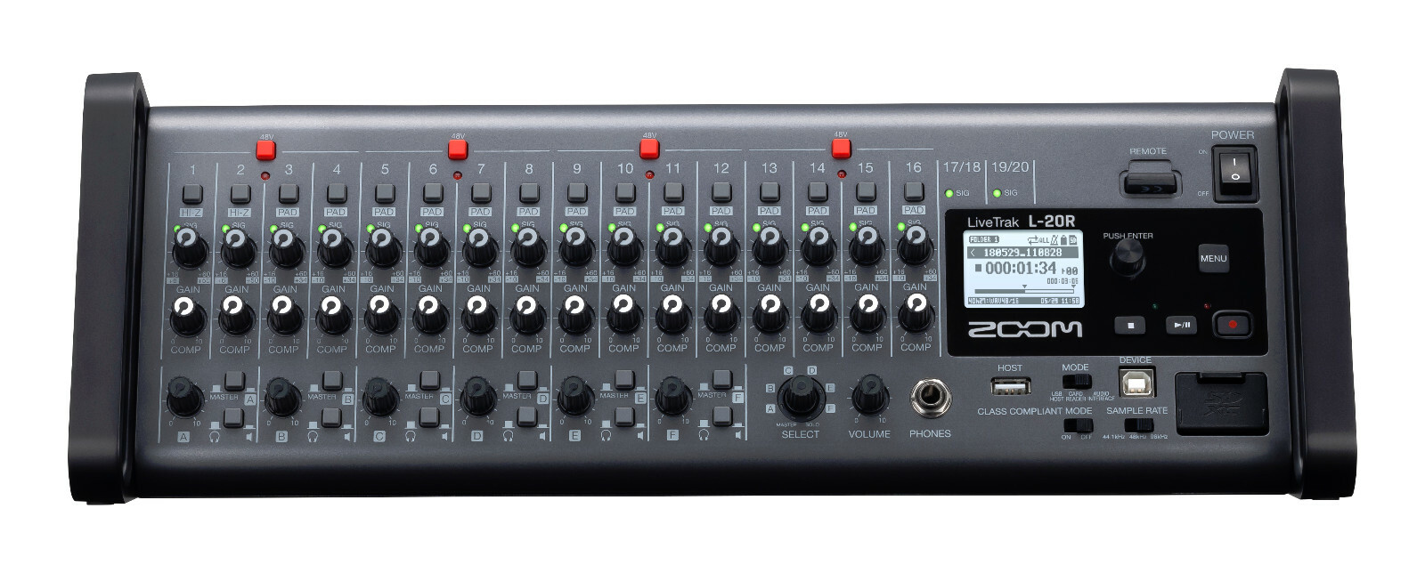 Zoom LiveTrak L-20R Rackmount Digital Mixer Recorder Auth Dealer Free Shipping!
