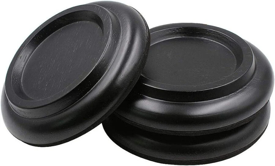 Wood Piano Caster Cups Set of 3 Used Solid Hardwood Floor Protectors Pads