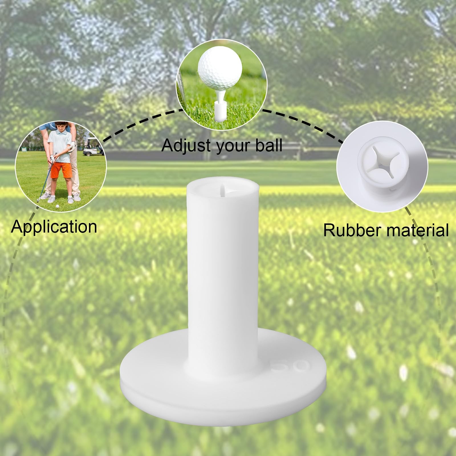 Rubber Tees for Golf Mats, 5 Pack Golf Mat Simulator Tees for Driving Range &...