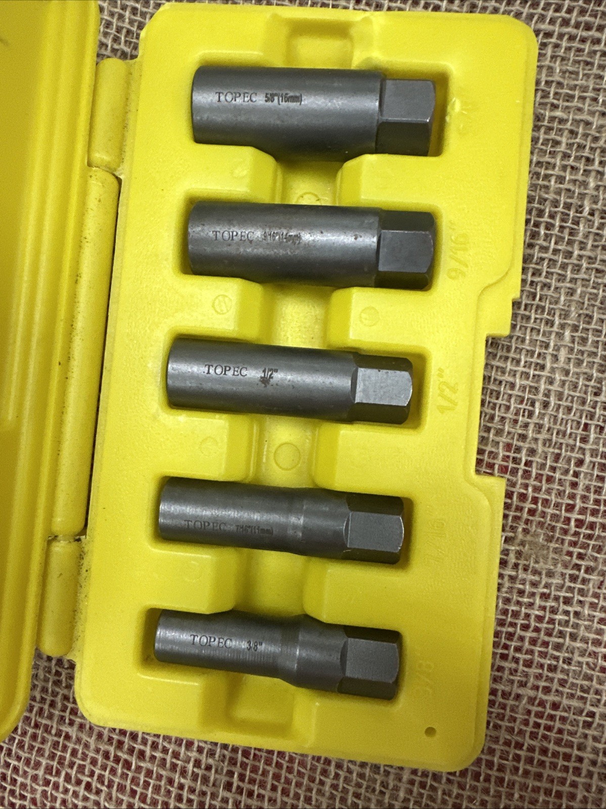 TOPEC 5-Piece Spiral Type Deep Extractor Set, Spark Plug Easy-out Set.