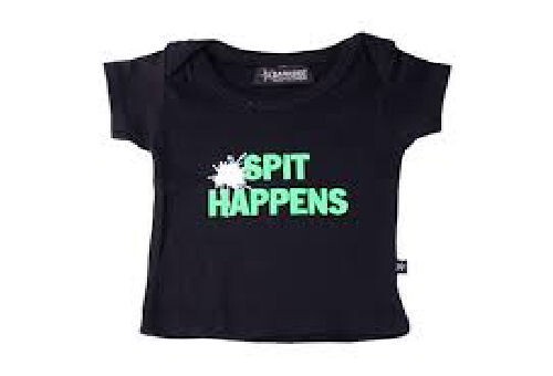 Darkside Clothing 12-18 month SPIT HAPPENS black 100% cotton baby t-shirt BNWT  