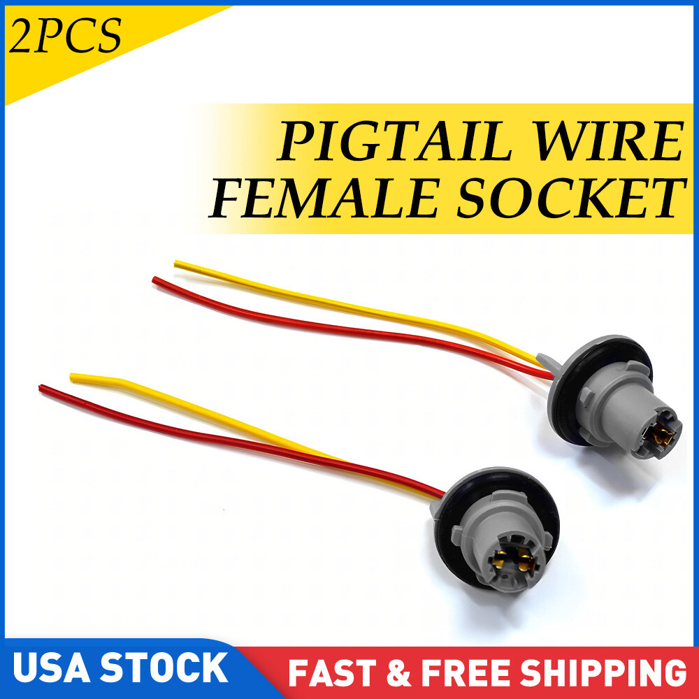 Universal Pigtail Wire Female Socket 194 T10 PGS Rear Side Marker Light Plug Fit