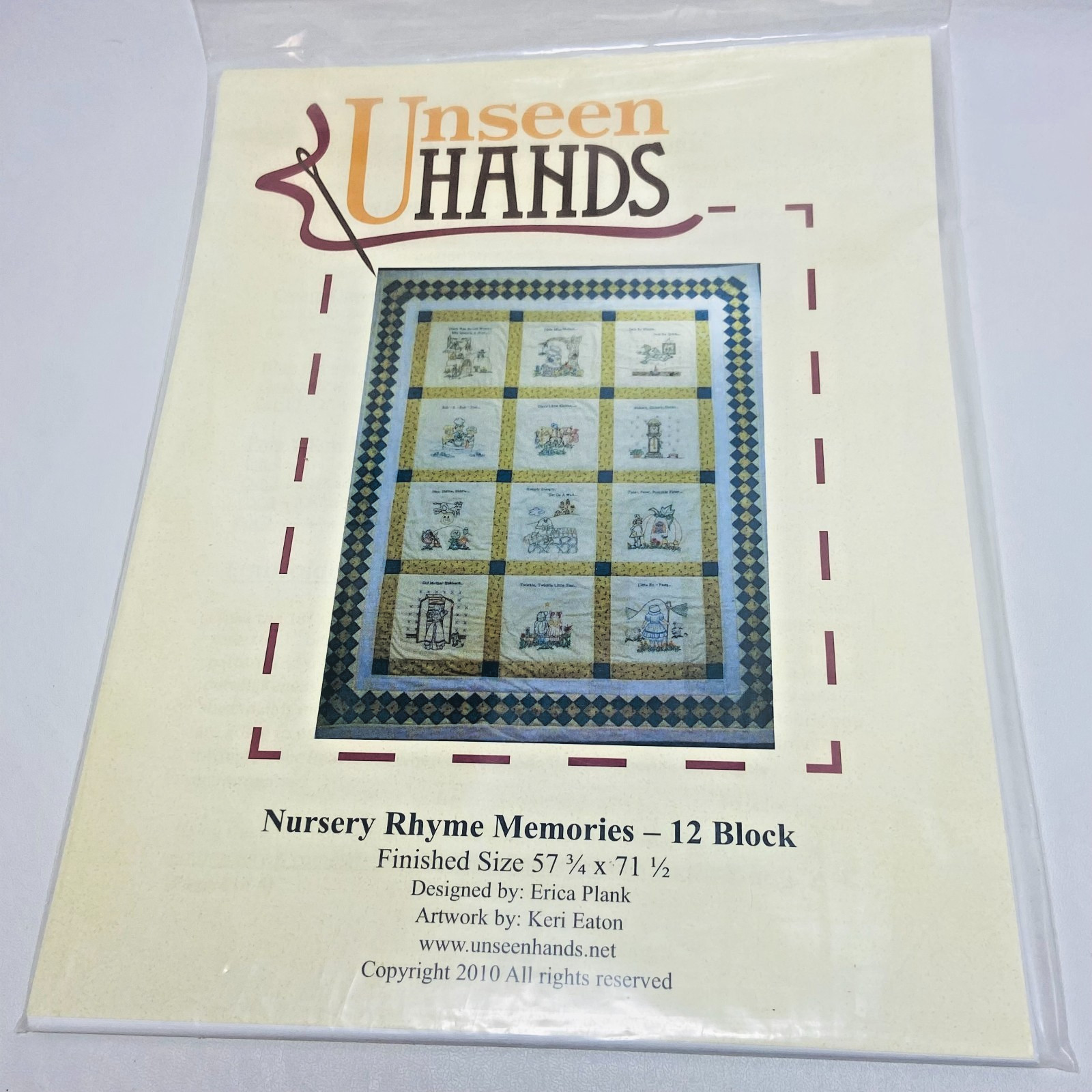 Quilt Pattern Unseen Hands Nursery Rhyme Memories Embroidery Uncut Erica Plank