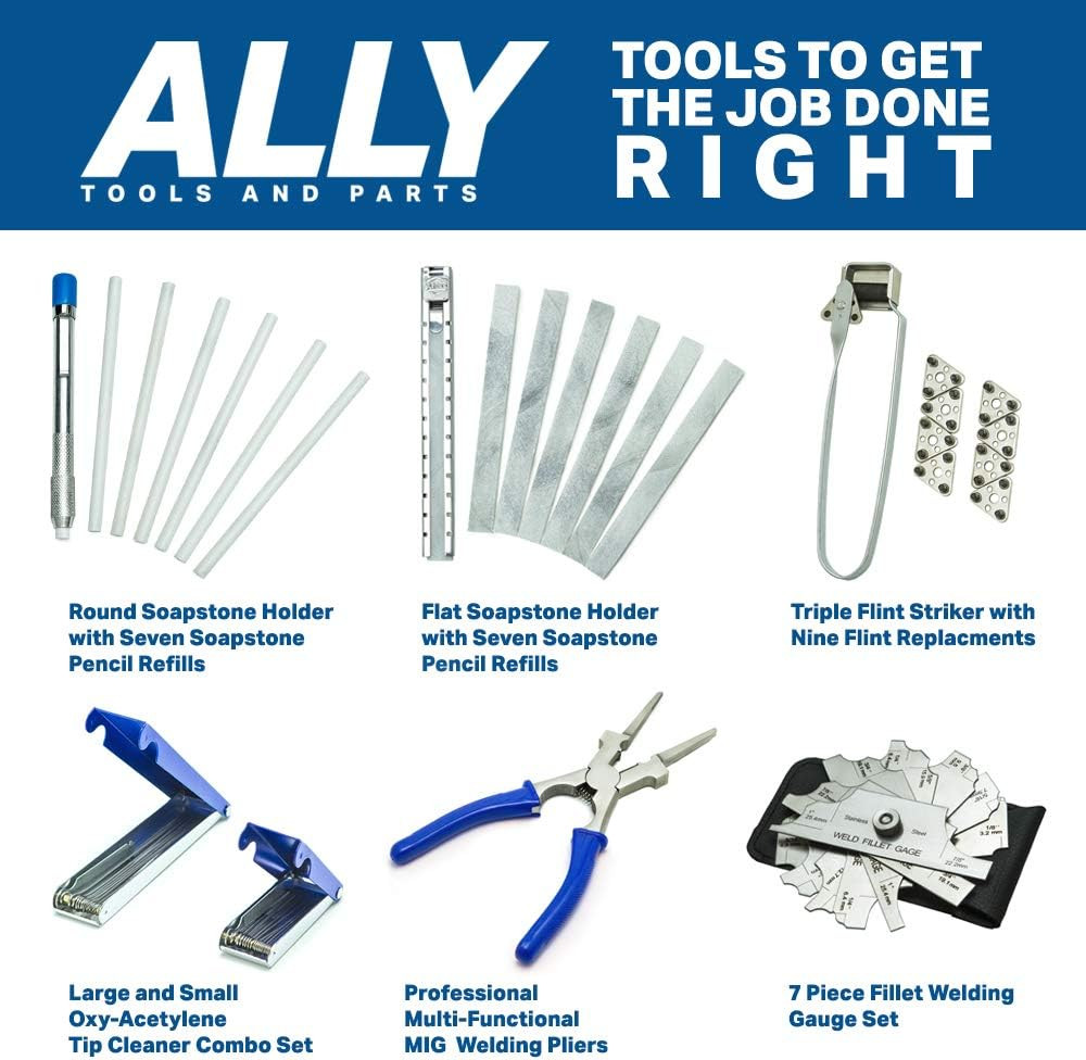Ally Tools 7 Piece Fillet Welding Inspection Gauge Set Includes Leather Case - (