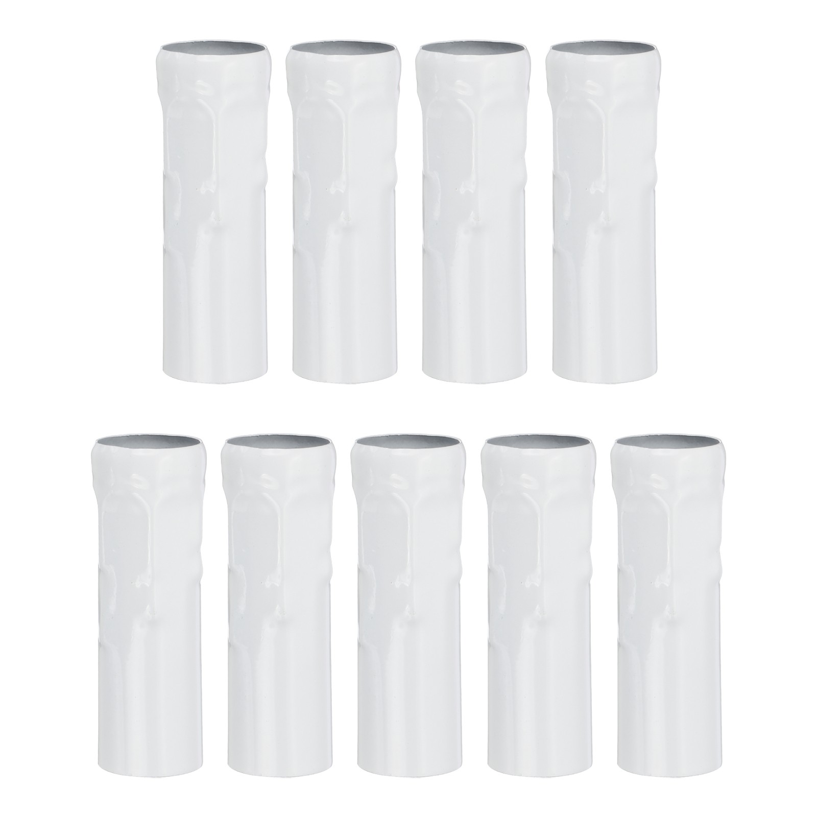 9 x 3.15" Tall Metal E14 Candle Covers Sleeves White