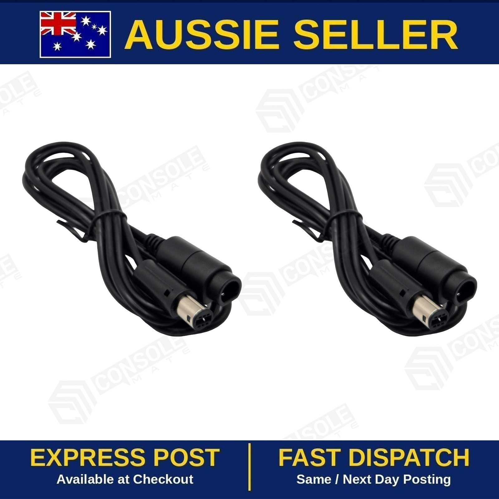 Two GameCube Controller Extension Leads 1.8m for Nintendo | 2-Pack Brand New