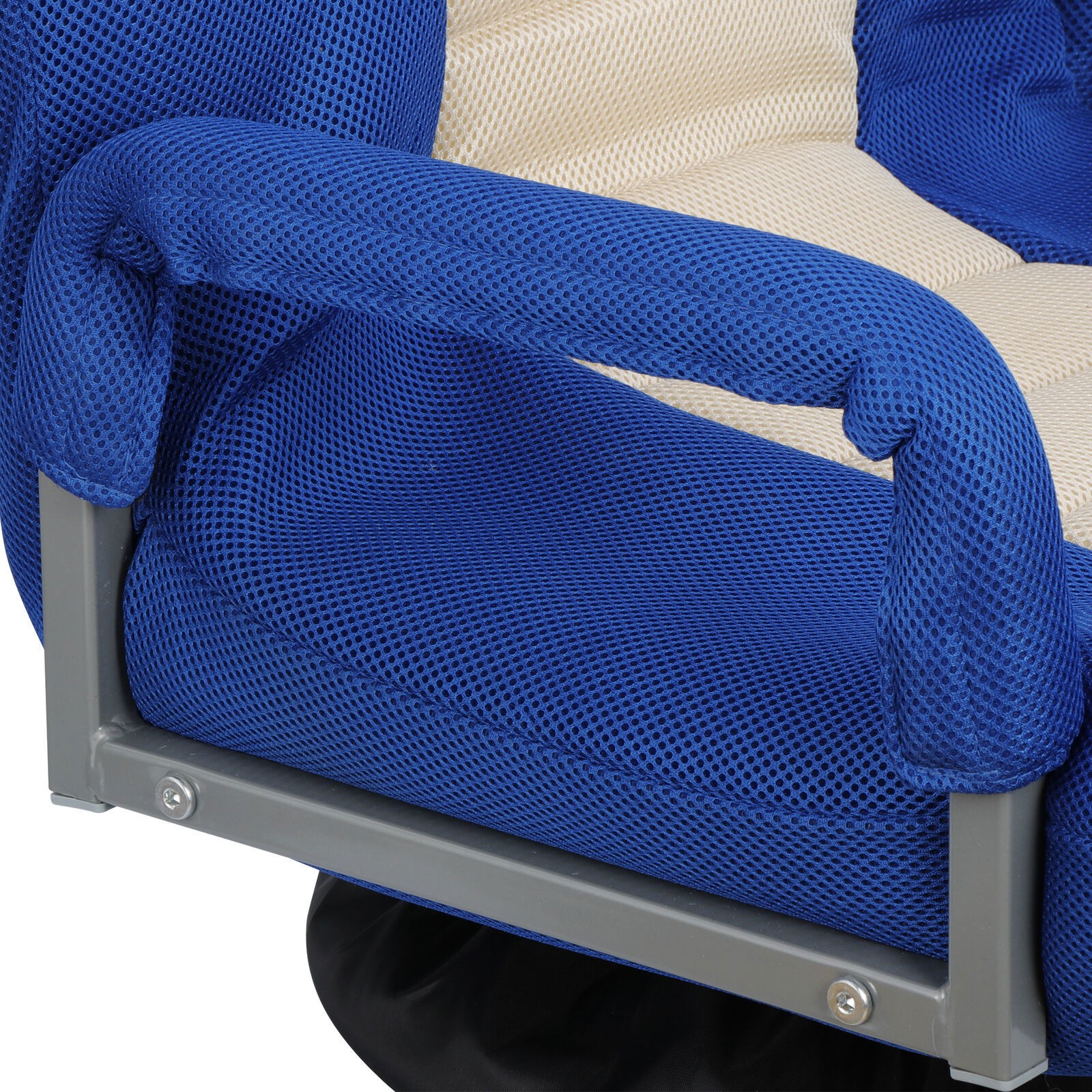 Blue Swivel Video Rocker Gaming Chair Swivel Foam Lounge w/ Headrest Floor Chair
