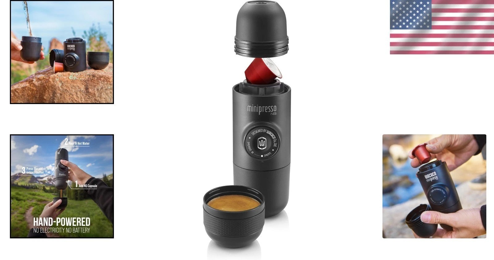 Portable Espresso Machine - No Electricity Required/-