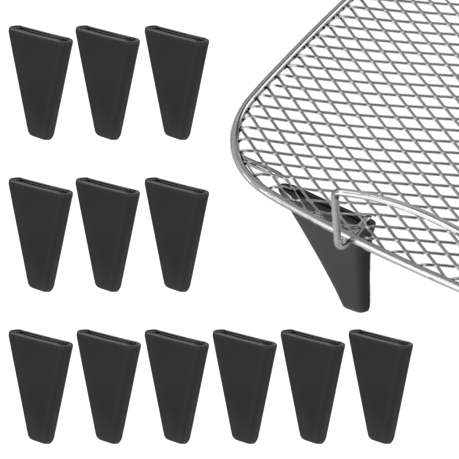 12Pcs Silicone Feet Silicone Dehydration Rack Heightening Feet Angle, Black