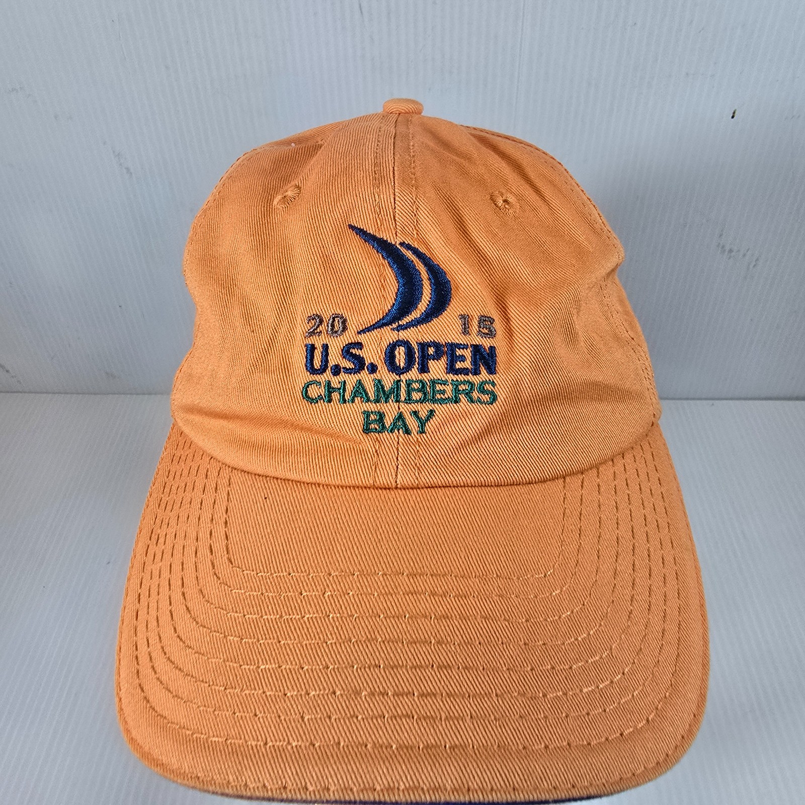 US Open 2015 Hat Cap Orange Adjustable OSFA Strap Golf Chambers Bay USGA Member
