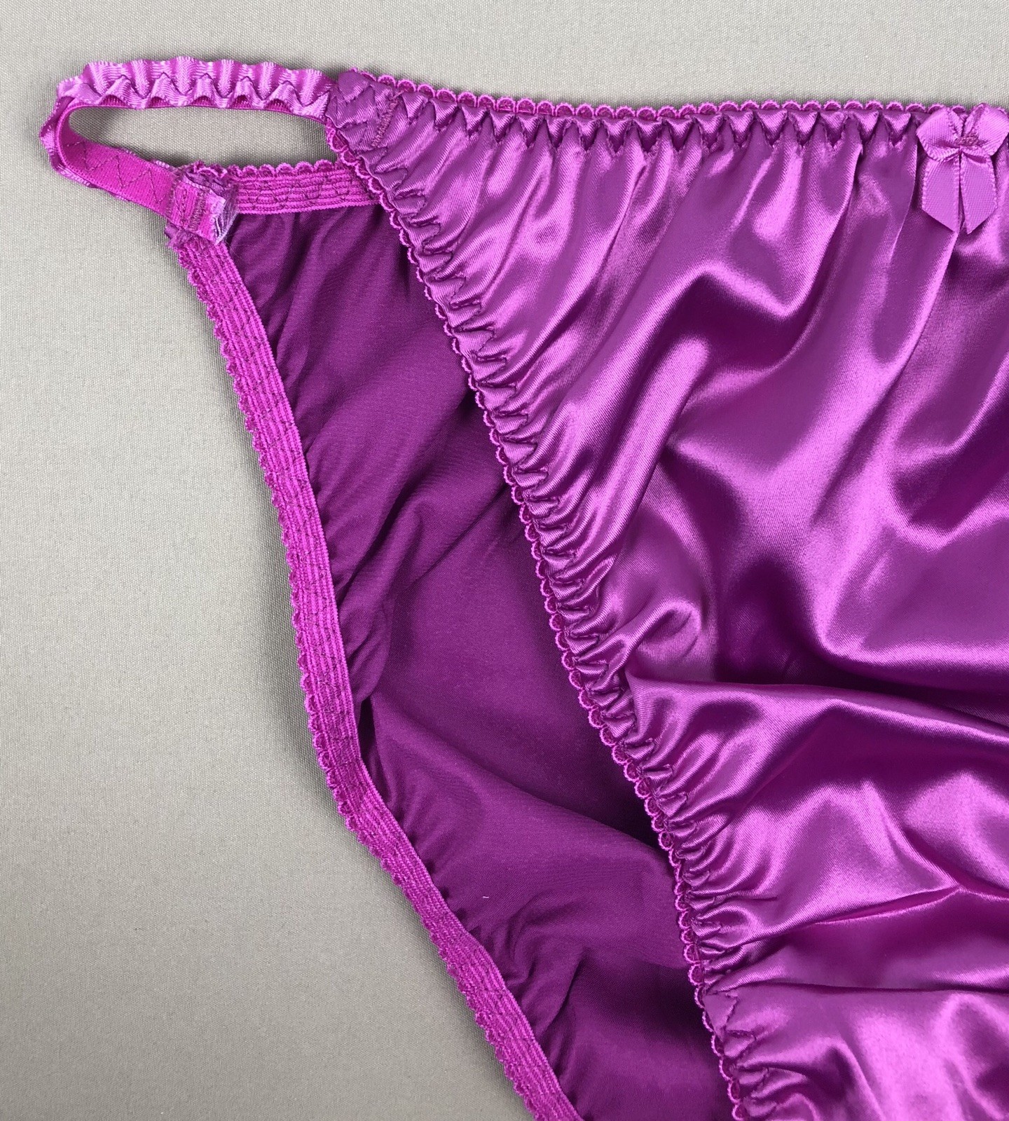 Satin String Panty Magenta M