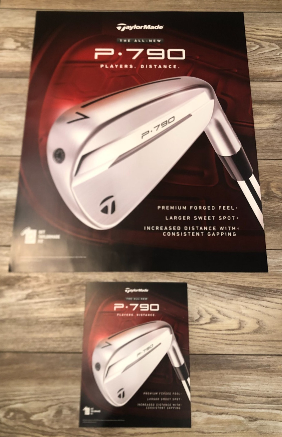 TAYLORMADE 2025 P 790 IRONS 28"x22" DOUBLE-SIDED POSTER & 8.5"x11" mini POSTER