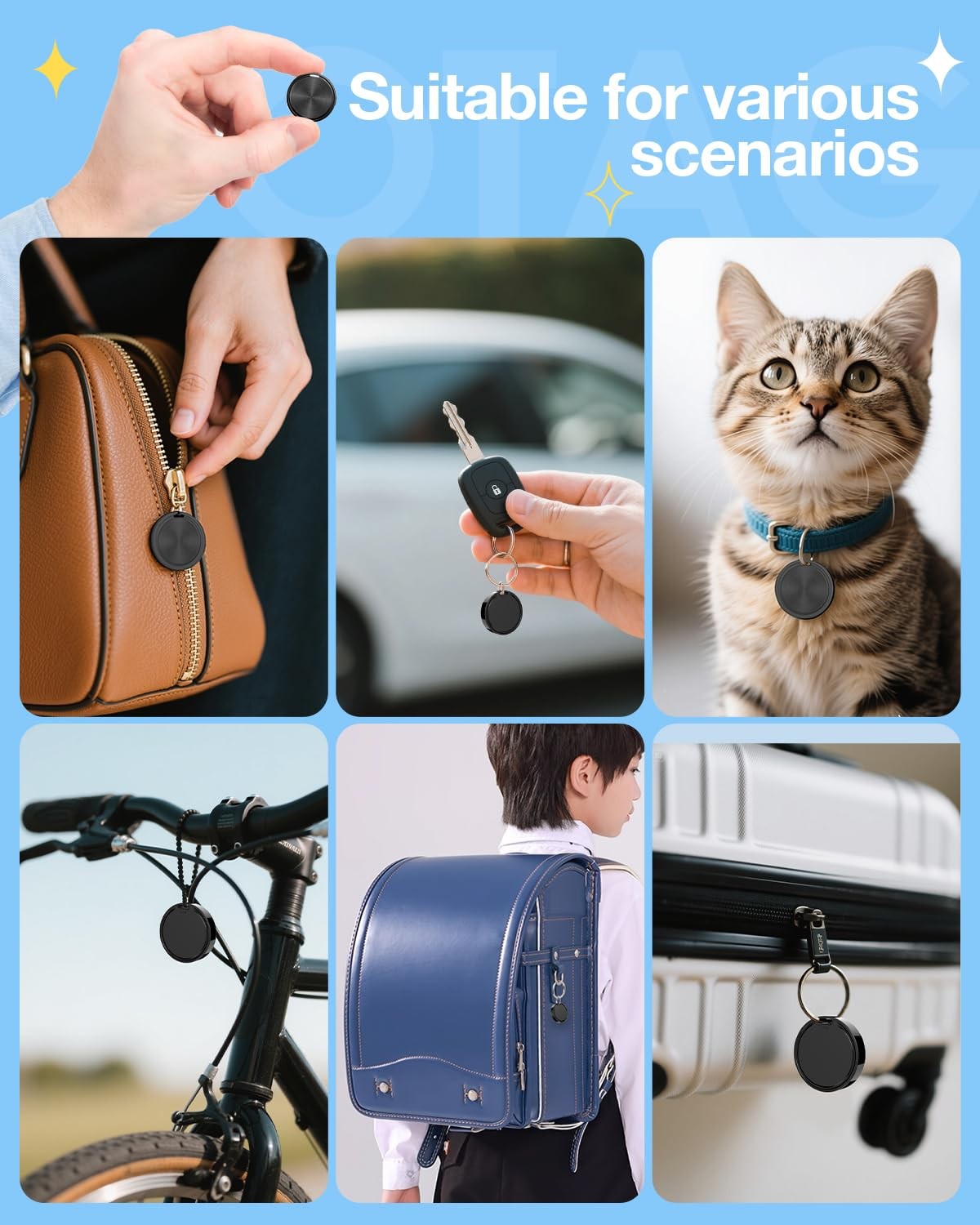 Android Tracker,Android Tag,Tracker Tags with 6 Case,2 Year Battery Life,Goog...