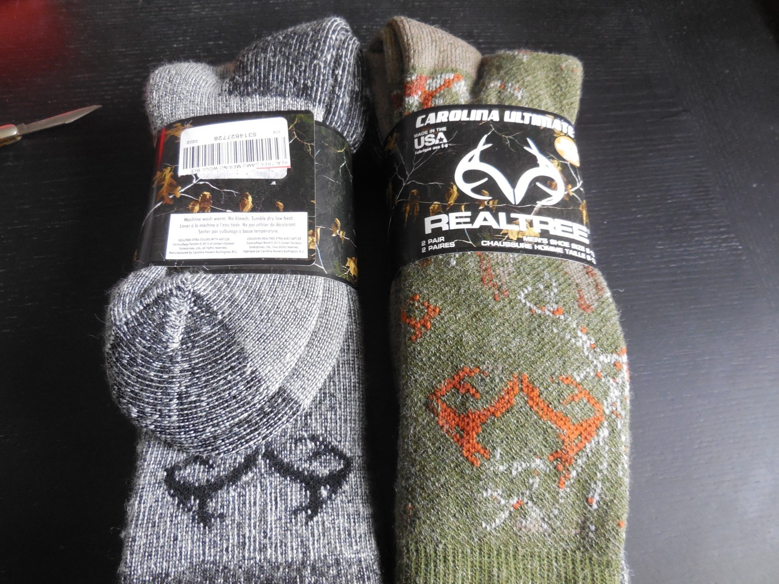 4 PAIR REALTREE MERINO WOOL BLEND BOOT  MENS SOCKS SHOE SIZE 9-13 USA