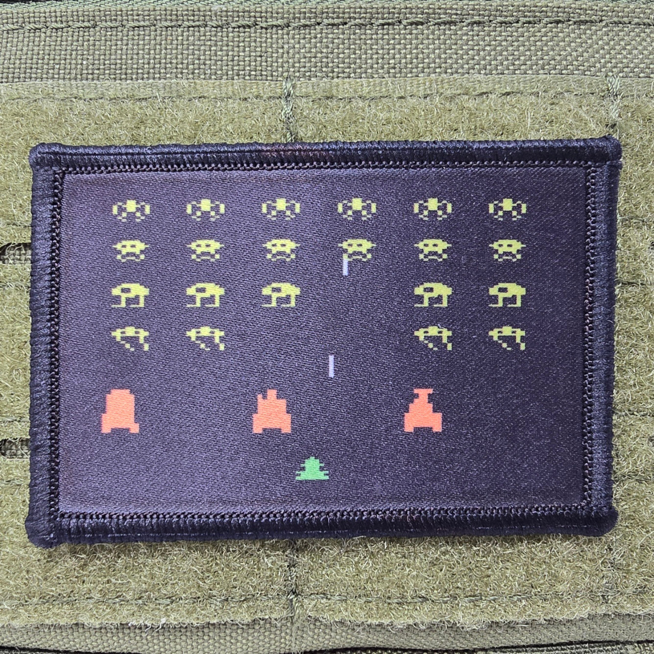 Gamer Space Invasion Morale Patch Tactical Military USA Flag Hook & Loop 3x2
