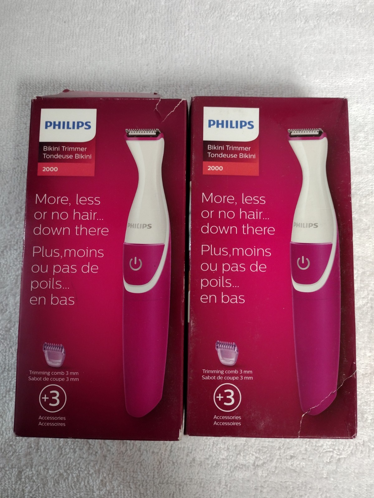 2 Phillips 2000 Bikini Trimmers With Attachments
