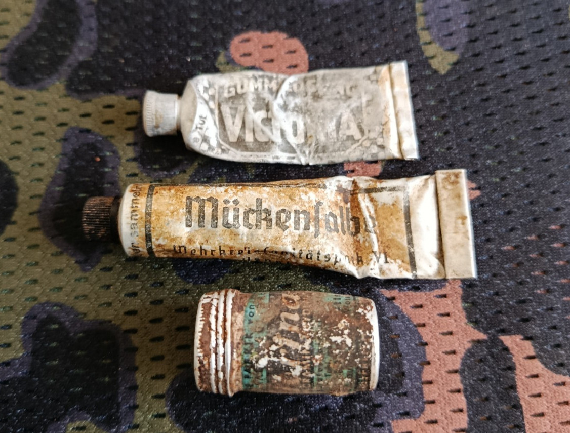 Lot Of 3x WW2 German Wehrmacht Tube Relics From Kurland