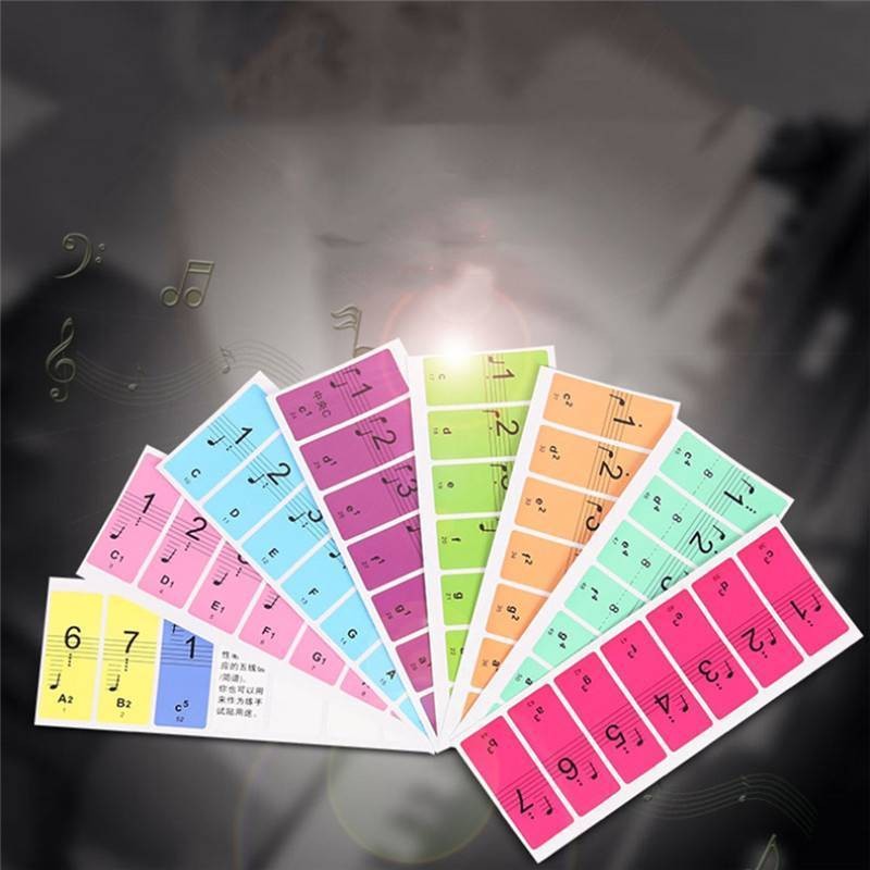 1Set New 88-Key Electronic Keyboard Piano Key Beginner Note Stickers Labels pp
