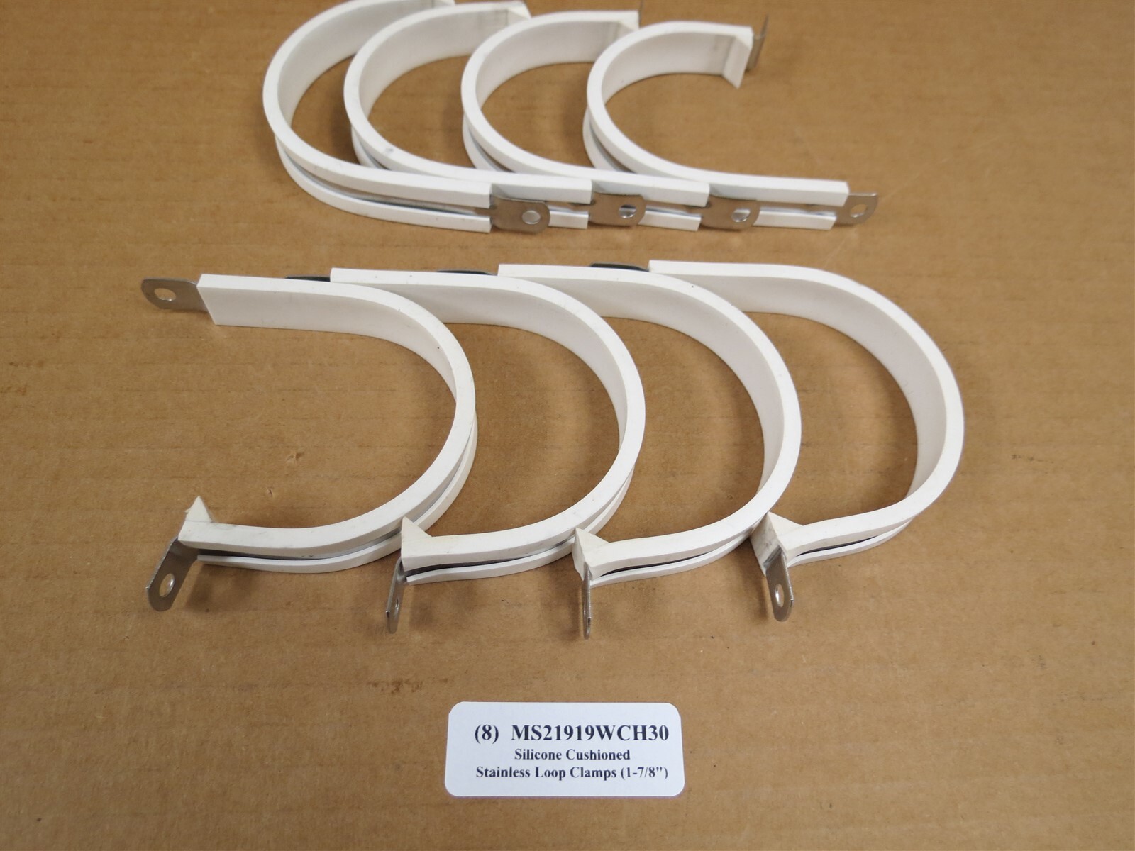 Military Standards MS21919WCH30 ADEL UMPCO Silicone Cushion 1-7/8”Loop Clamp (8)