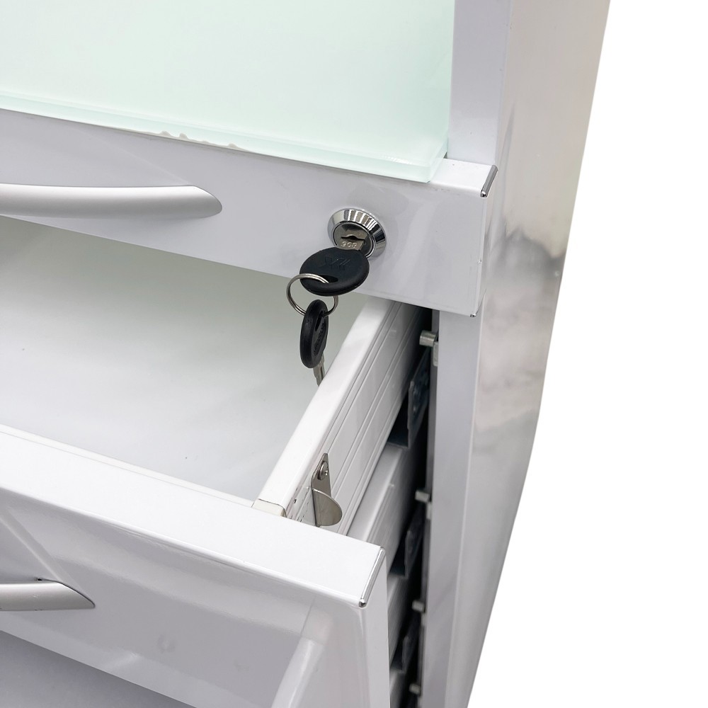 Five Drawers Office Assistant's Mobile storage Cabinet with Two Partition Trays
