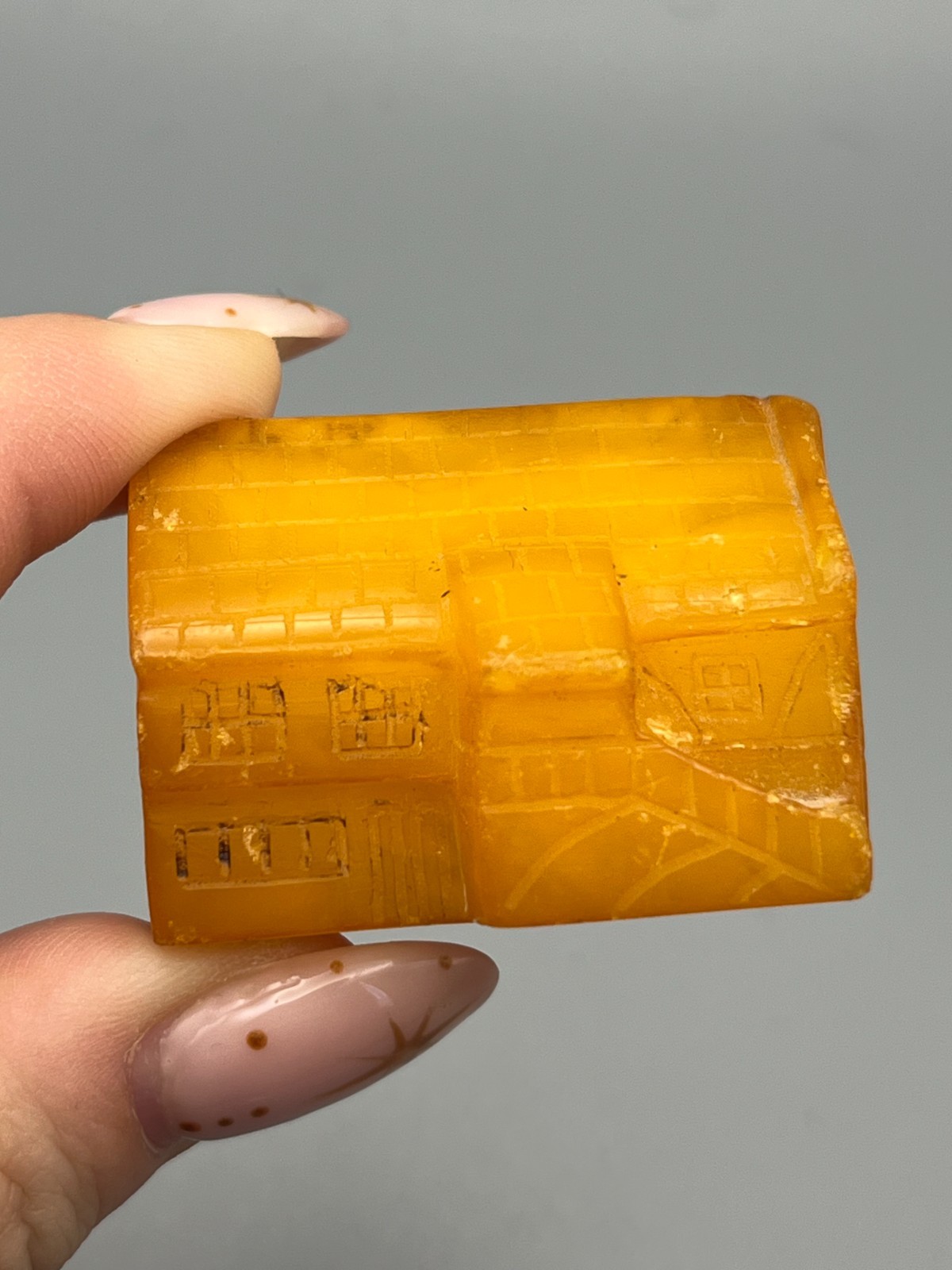 Vintage Butterscotch Amber House Figure