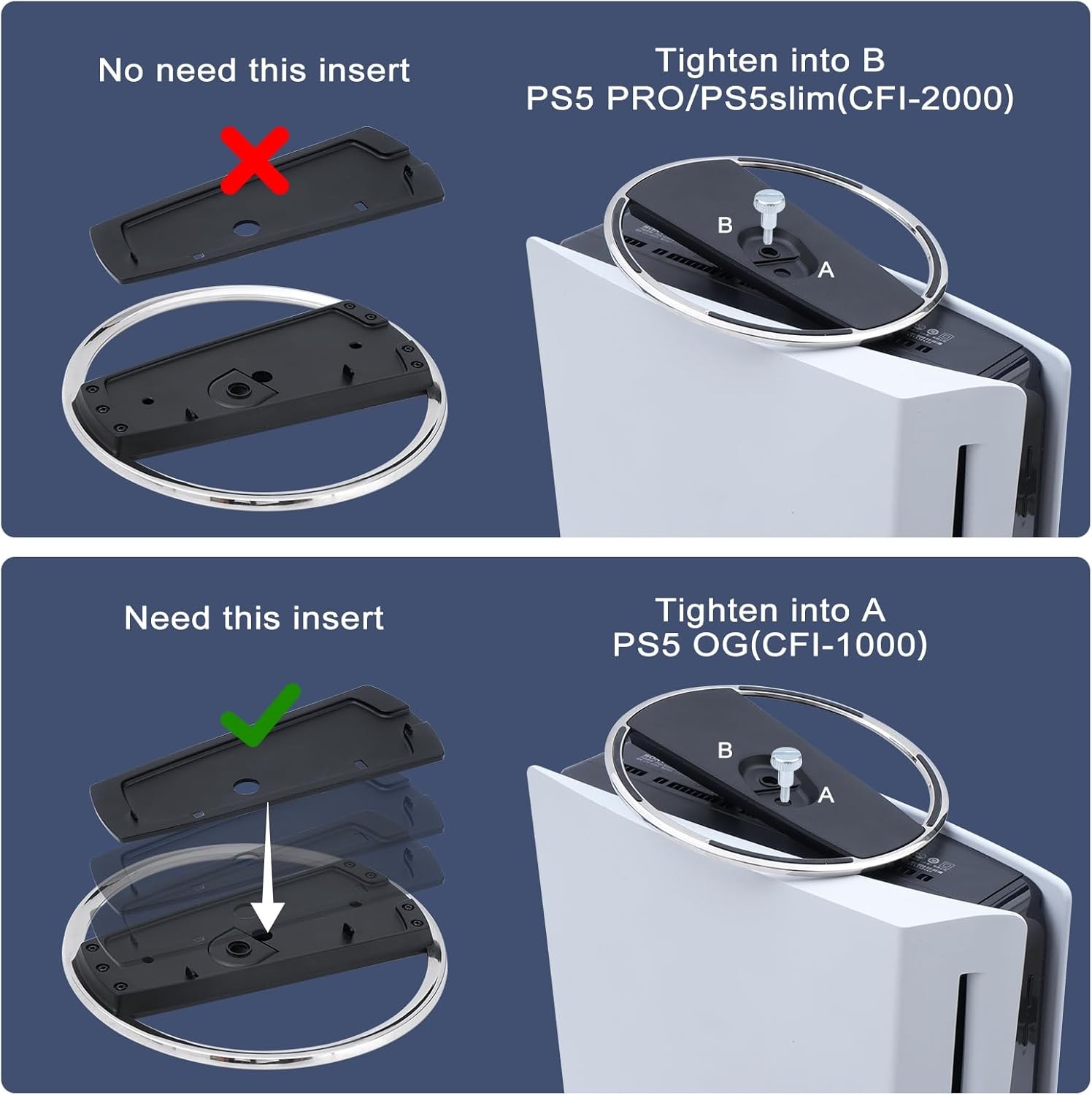 PlayStation 5 Slim Pro Vertical Stand Sturdy Base