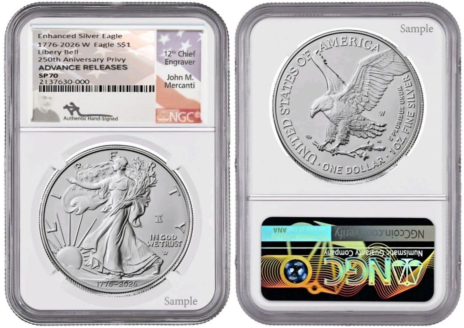 2026-W ENHANCED ASE LIBERTY BELL PRIVY MS70 ADVANCE RELEASES MERCANTI PRE-SALE