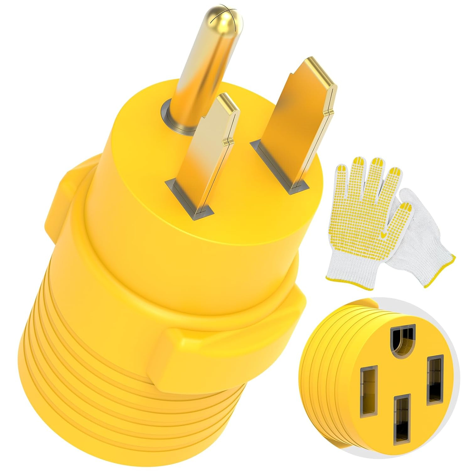 NEMA 6-50P to 14-50R Charger Adapter， 3 Prong to 4 Prong Dryer Adapter 250V 50 A