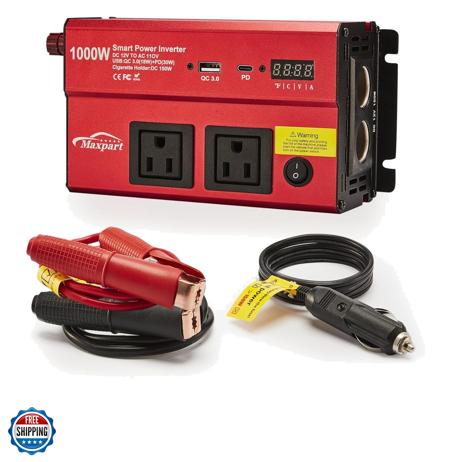Car 1000w Inverter,12v DC to 110v Power Inverters for Vehicles 1000 watt with...