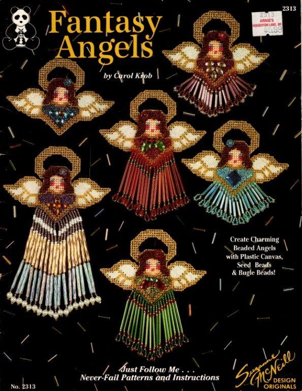 DESIGN ORIGINALS FANTASY ANGELS 12 PLASTIC CANVAS DESIGNS USING BEADS