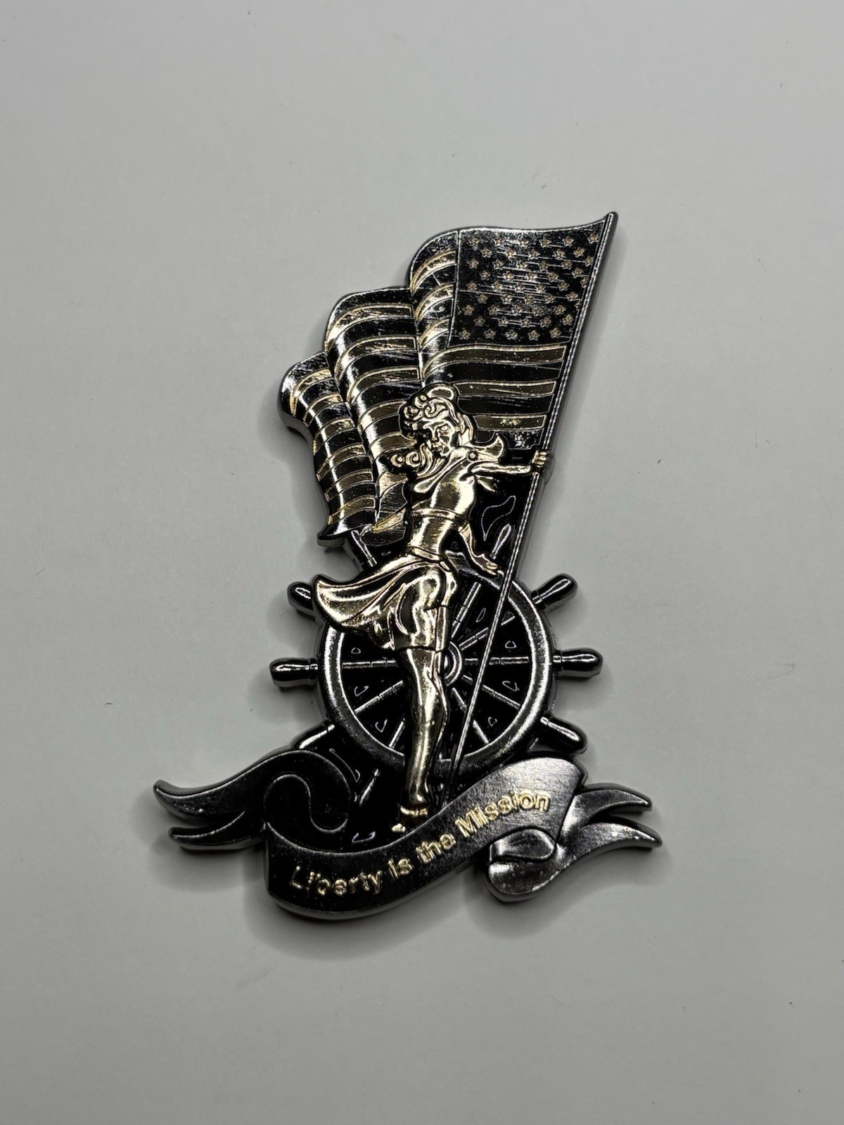 Subdued Navy Pinup Girl Challenge Coin ~ Maritime Pride ~ Morale Coin
