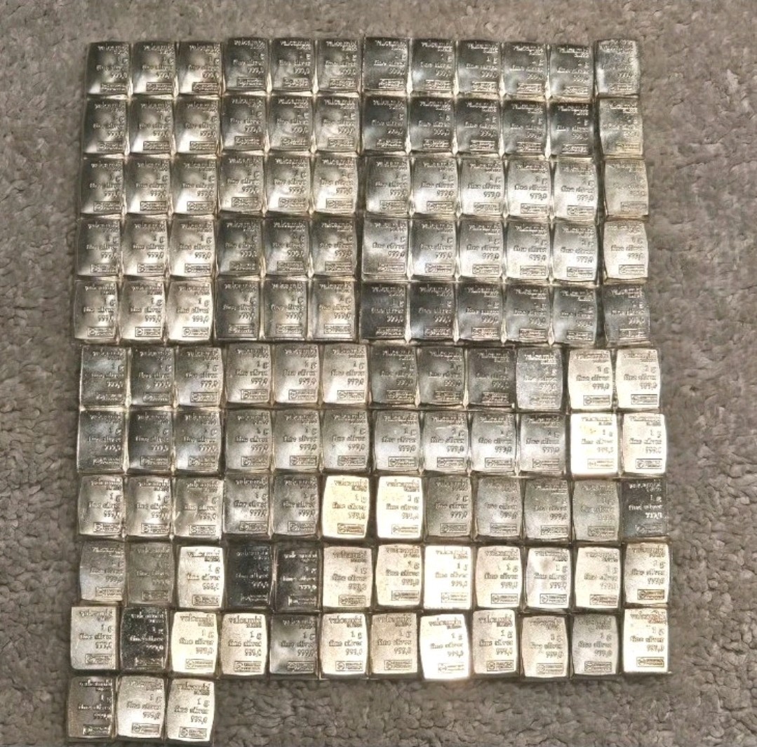 Valcambi 1 Gram 999 Pure Silver Bars