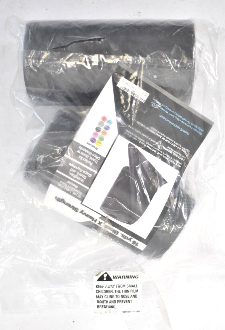 Super Exercise Bands 2 Pack 16 yds Black x Heavy Strength Resistance Bands