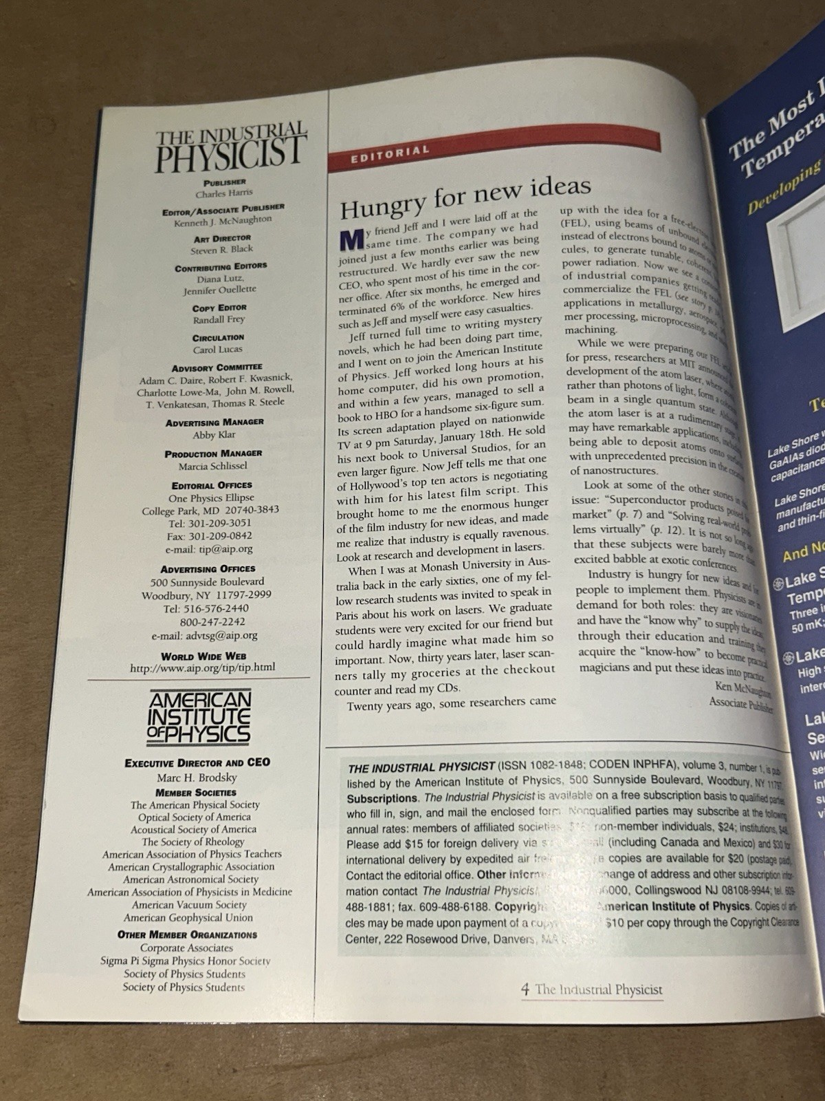 The Industrial Physicist Magazine 1997 Virtual Problem Solving Vol. 3 Issue #1