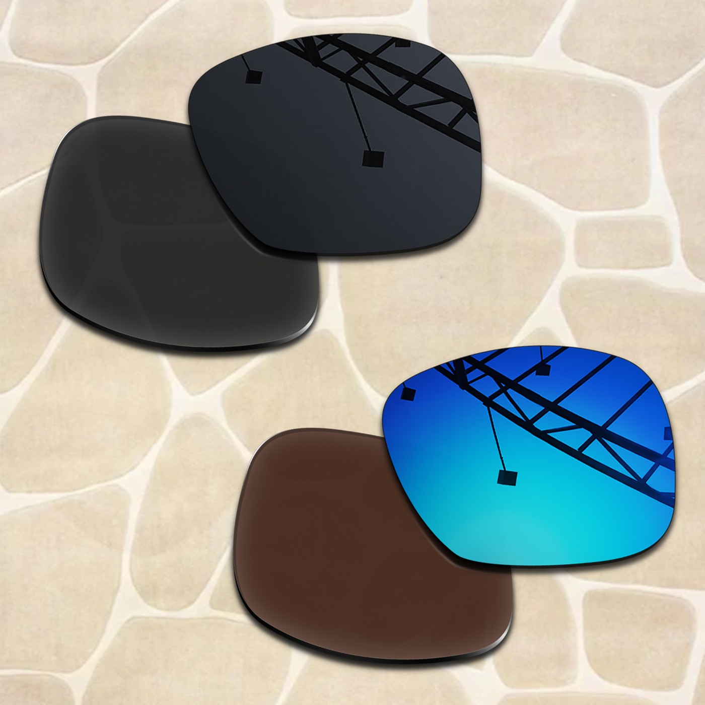 2 Pairs POLARIZED Replacement Lenses for Ray-Ban RB4264 58mm Sunglasses