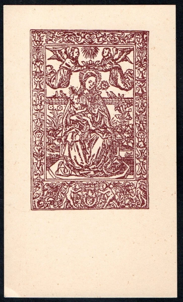 Holy card antique de la Virgin de Montserrat santino image pieuses estampa
