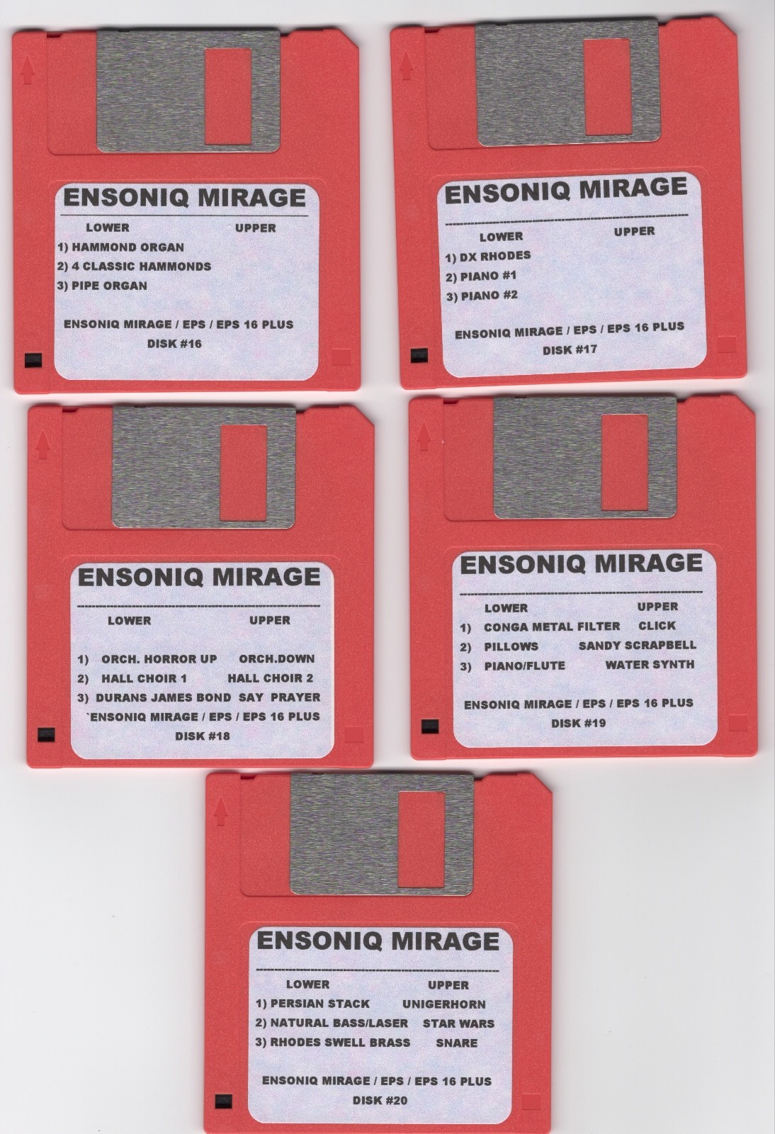 ENSONIQ MIRAGE NEW DISK SET #2 MIRAGE/EPS/EPS 16+/ COMPLETE SET
