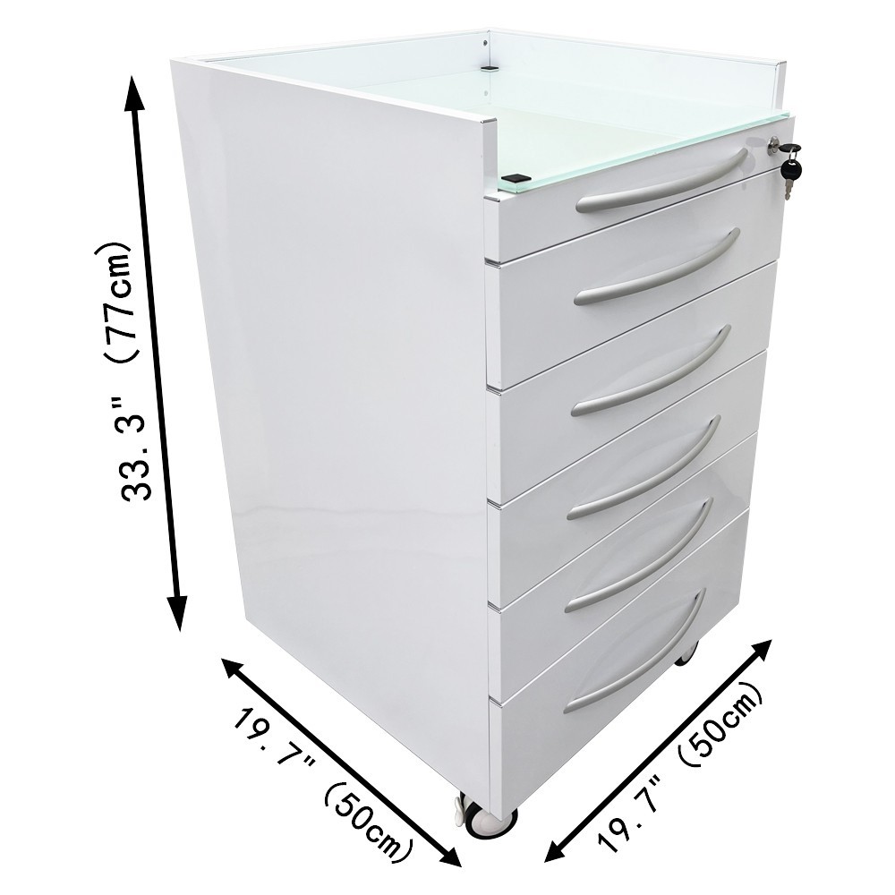 Five Drawers Office Assistant's Mobile storage Cabinet with Two Partition Trays