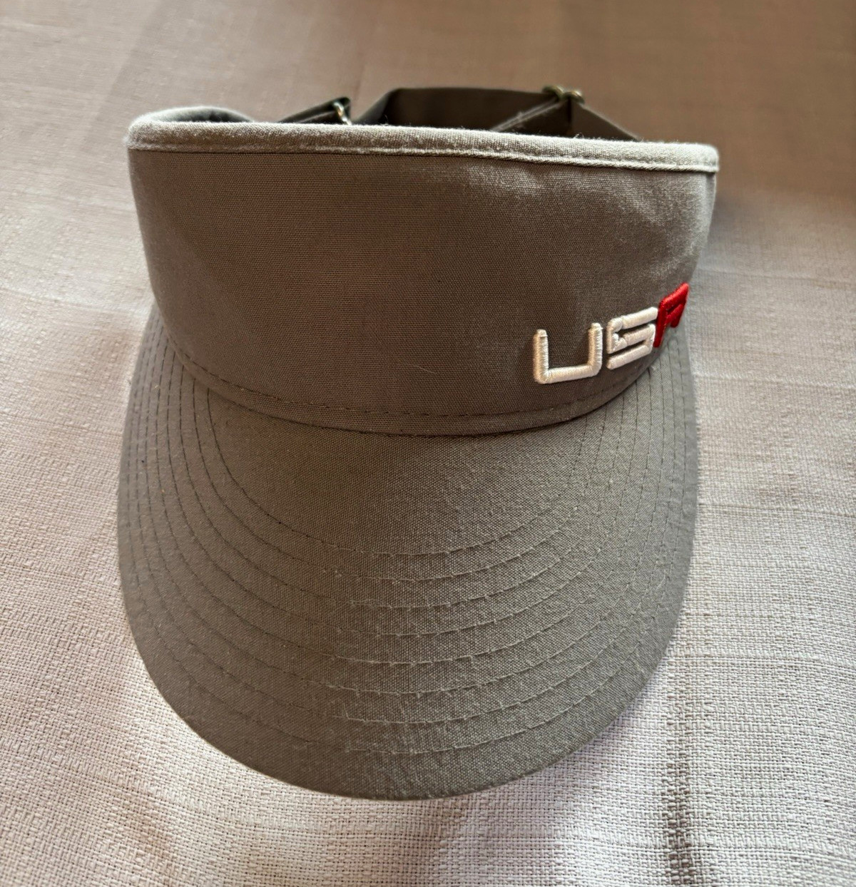 New Era Golf Visor USA Logo Embroidered Solid Gray Adjustable Unisex