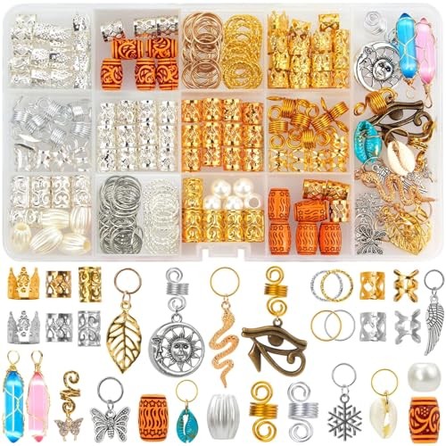 200 Pcs Hair Beads Jewelry, Dreadlock Jewelry for Hair Braids, Hair