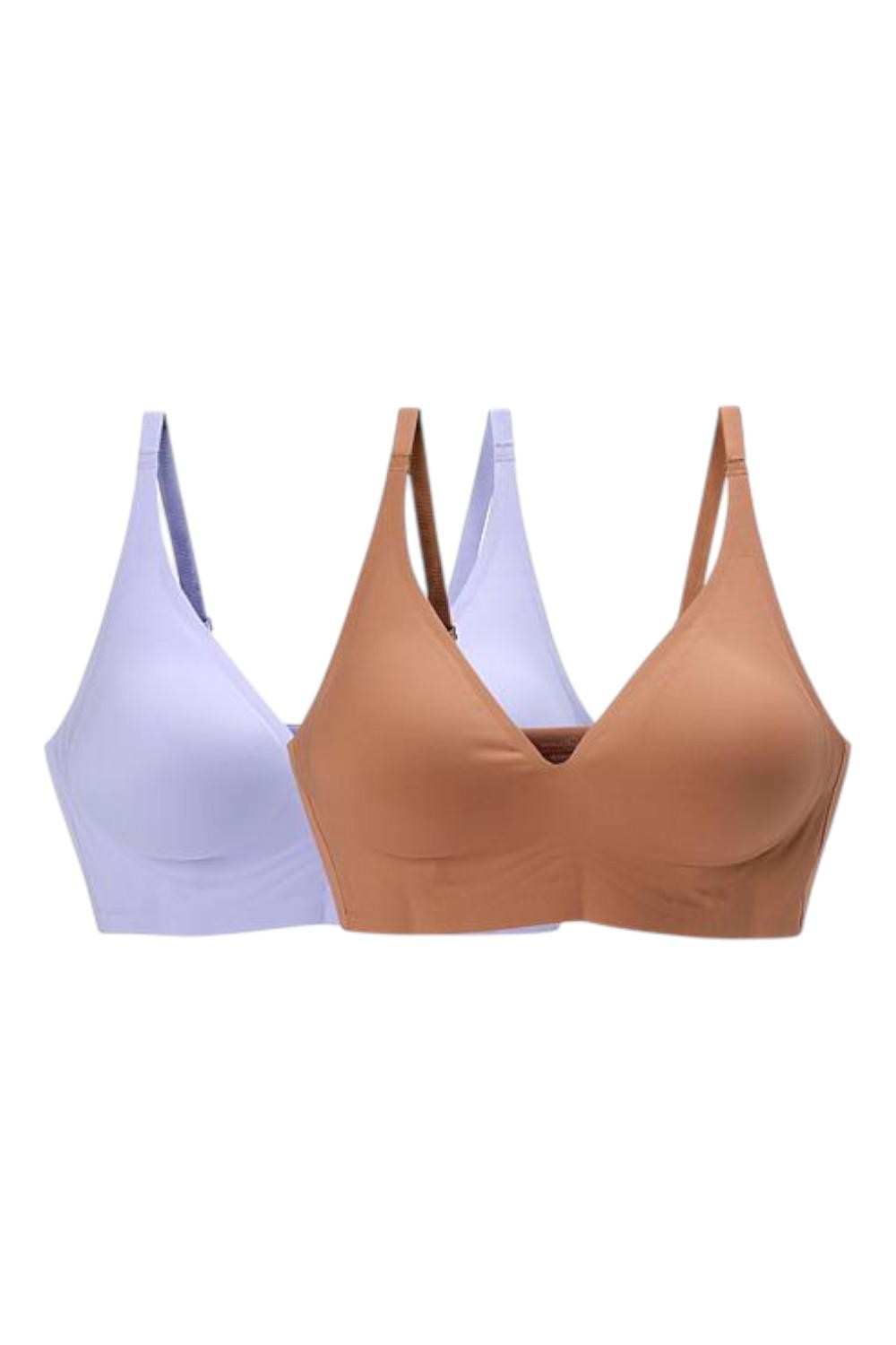 Rhonda Shear Women's 2-pack Gel Bra w/o Back Closure Sienna/Lavender
