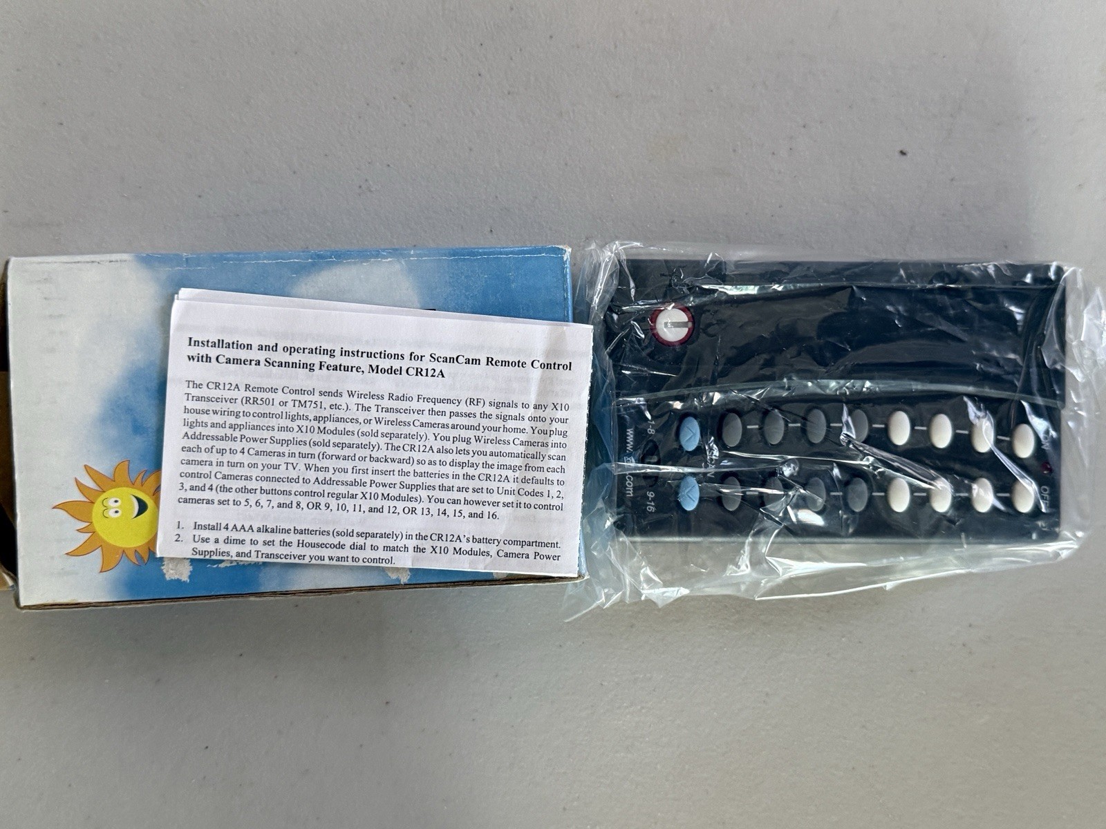 X-10 CR12A-C Wireless Camera Scanning Remote Controller X10 4-Channel Black