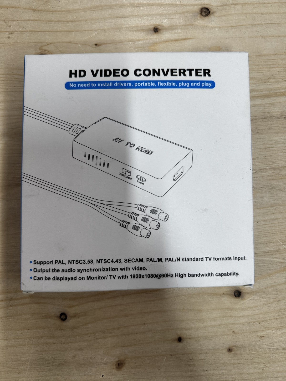 AV to HDMI Converter RCA Composite Video Audio Adapter 1080P Monitor TV PC