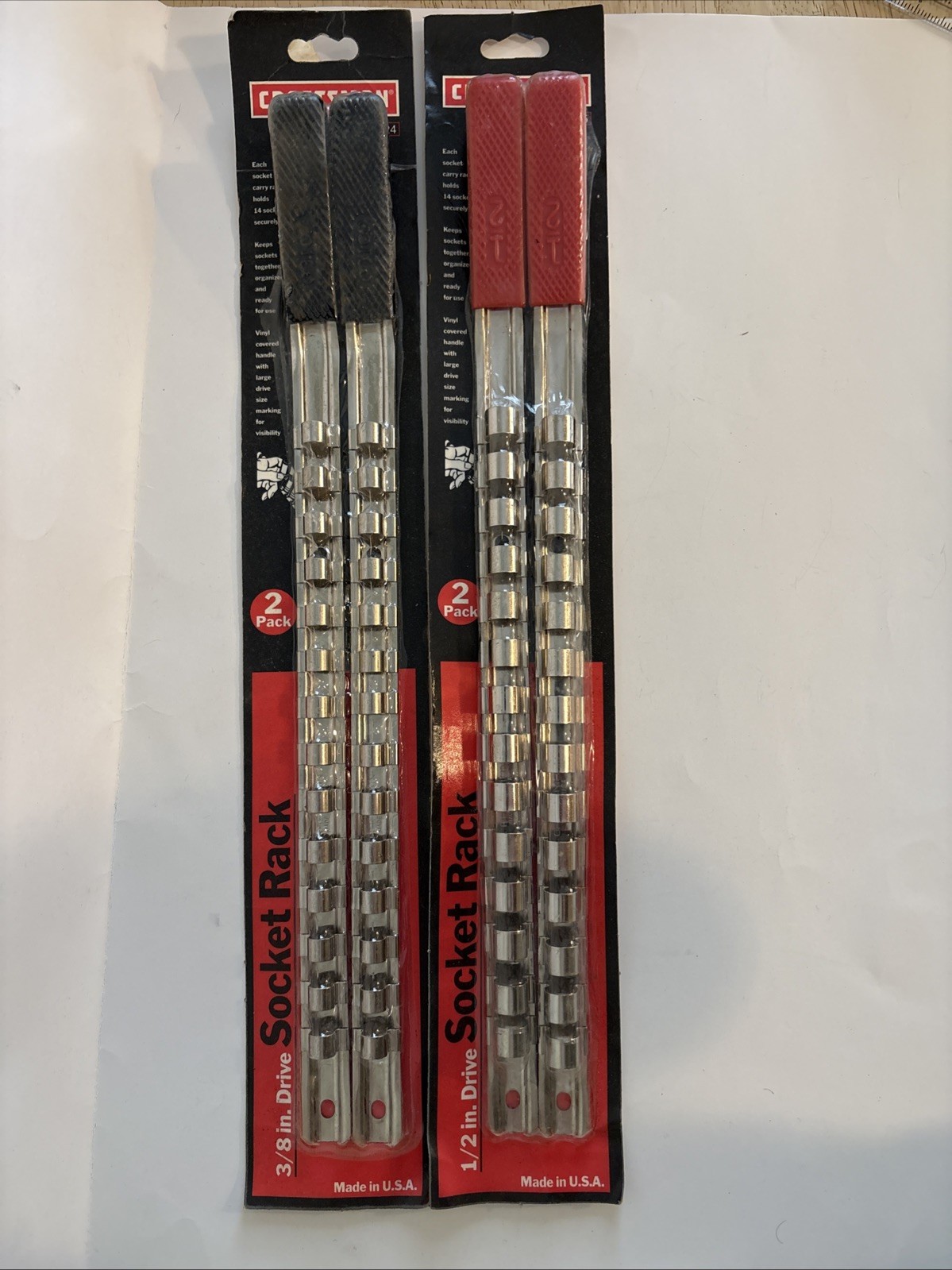 Sears Craftsman 1/2" + 3/8" Drive Socket Rack Rails 41324/41325 USA NOS SEALED