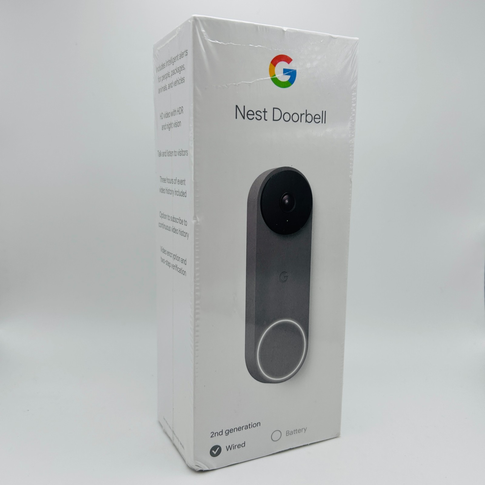 Google Nest Doorbell - (Wired, 2nd Gen) - Ash Grey Video Camera