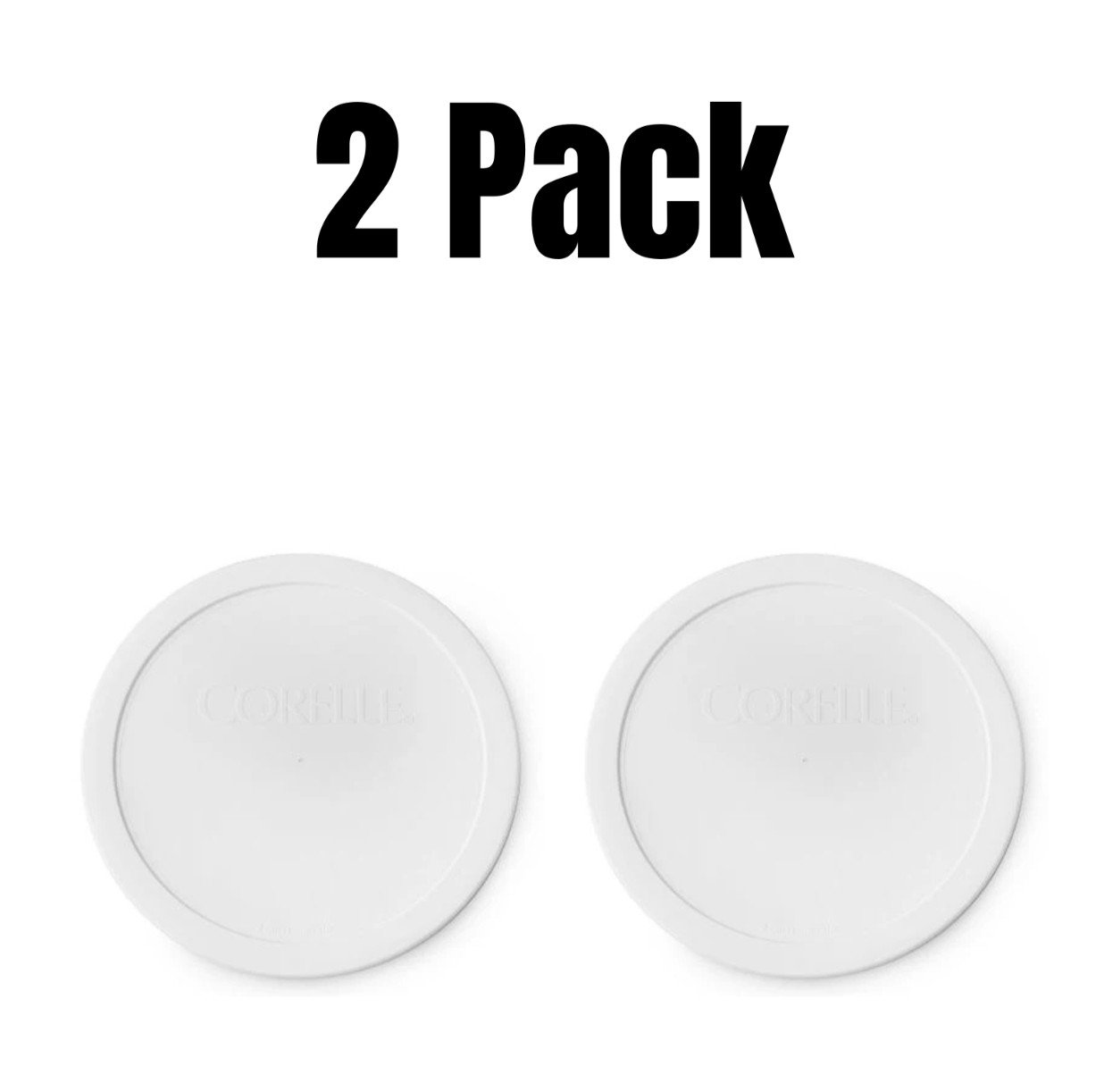 Corelle 1QT Plastic Storage Replacement Lid Cover White 323-PC 2 Pack 8 3/4" NEW
